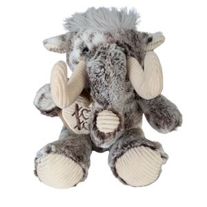 Walmart Woolly Mammoth Plush Stuffed Animal with XOXO Heart Brown White 10 inch